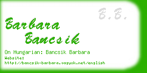 barbara bancsik business card